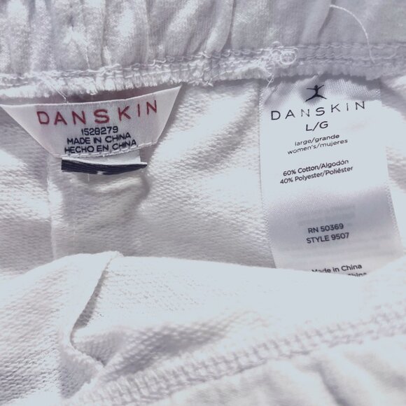 Danskin Tie Dye & White Soft Active Drawstring Shorts-Pockets-Slit Sides-Sz. LG - Picture 10 of 11